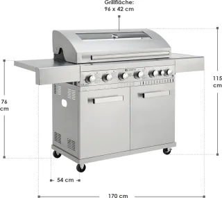 Juskys BBQ Minnesota 7-Pits RVS Gasgrill