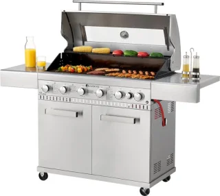 Juskys BBQ Minnesota 7-Pits RVS Gasgrill