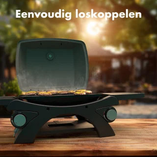 KitchenBrothers Gas BBQ 2 Branders Staand & Tafelmodel Zwart