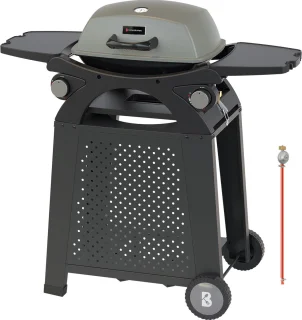 KitchenBrothers Gas BBQ 2 Branders Staand & Tafelmodel Zwart