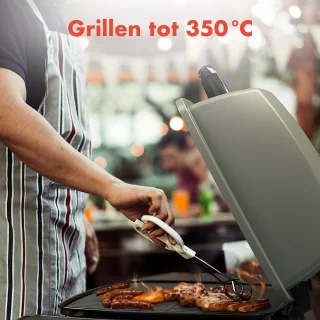 KitchenBrothers Gas BBQ 2 Branders Staand & Tafelmodel Zwart