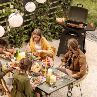 KitchenBrothers Gas BBQ 2 Branders Staand & Tafelmodel Zwart