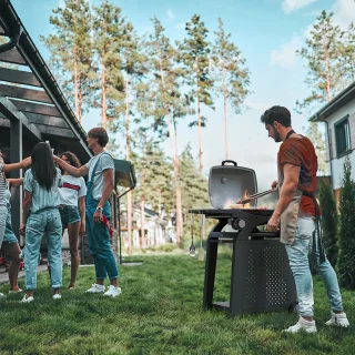 KitchenBrothers Gas BBQ 2 Branders Staand & Tafelmodel Zwart