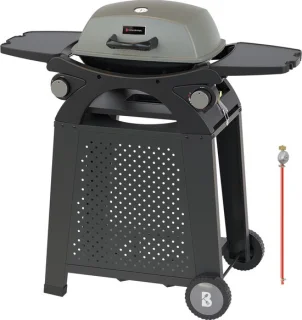 KitchenBrothers Gas BBQ 2 Branders Staand & Tafelmodel Zwart