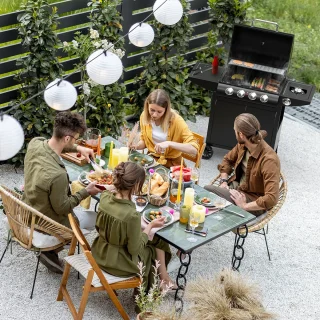 KitchenBrothers Gas BBQ 5 Branders Zwart