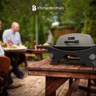 KitchenBrothers Gas BBQ Tafelmodel 37x48 cm Zwart