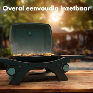 KitchenBrothers Gas BBQ Tafelmodel 37x48 cm Zwart