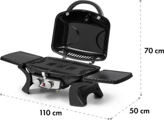 Klarstein Parforce Duo Gasbarbecue 2 Branders RVS Zwart