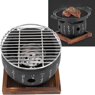 Mini Draagbare Japanse Houtskool BBQ - Ronde Tafelgrill