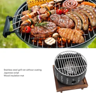 Mini Draagbare Japanse Houtskool BBQ - Ronde Tafelgrill