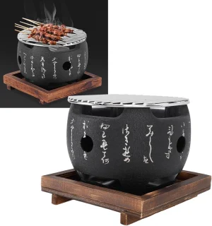 Mini Draagbare Japanse Houtskool BBQ - Ronde Tafelgrill