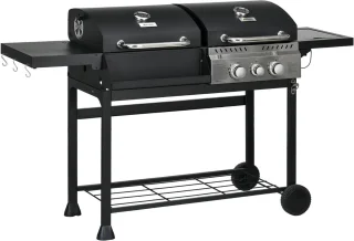 Outsunny Gasbarbecue RVS Zwart