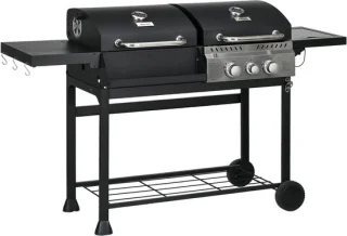 Outsunny Gasbarbecue RVS Zwart