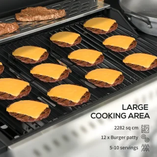 Outsunny Gasbarbecue RVS Zwart