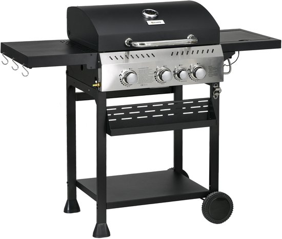 Outsunny Gasbarbecue RVS Zwart review