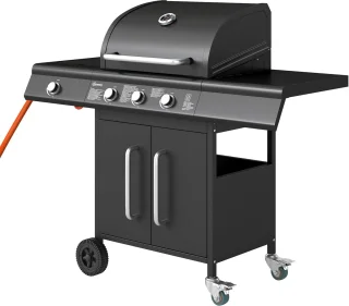 Outsunny Gasbarbecue Staal Zwart