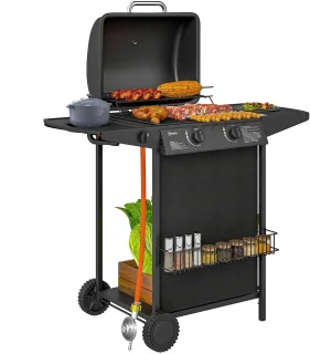 Outsunny Gasbarbecue Staal Zwart