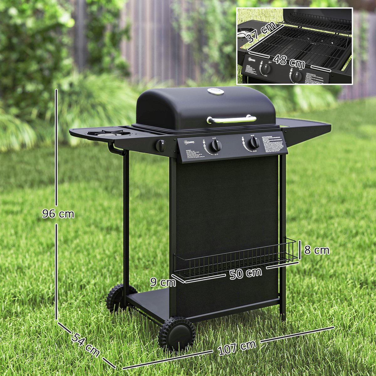 Wat vinden we goed aan de Outsunny Gasbarbecue Staal Zwart