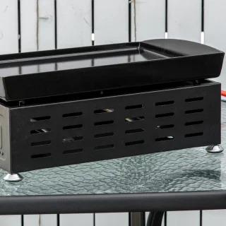 Outsunny Gasgrill 48,5x46x21 cm Silber