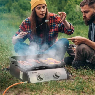 Outsunny Gasgrill 48,5x46x21 cm Silber