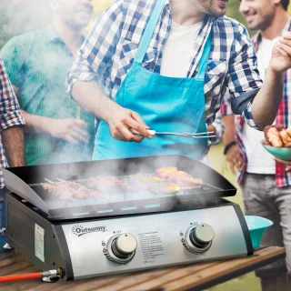 Outsunny Gasgrill 48,5x46x21 cm Silber