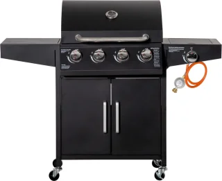 Outsunny Gasgrill Metall 132x55x109 cm Schwarz