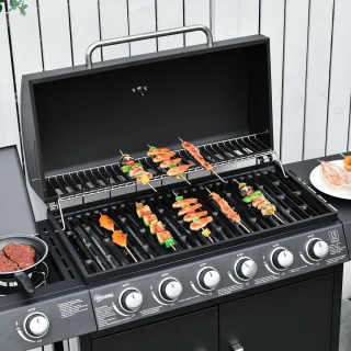 Outsunny Gasgrill Metall Schwarz 135x50x100 cm