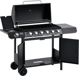 Outsunny Gasgrill Metall Schwarz 135x50x100 cm