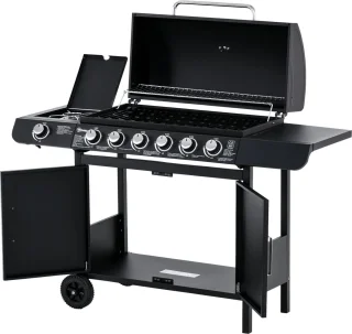 Outsunny Gasgrill Metall Schwarz 135x50x100 cm