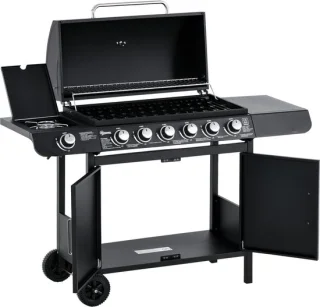 Outsunny Gasgrill Metall Schwarz 135x50x100 cm