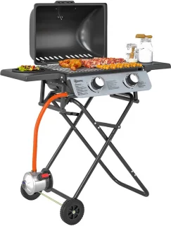Outsunny Gasgrill Staal Zwart 101x50x102cm
