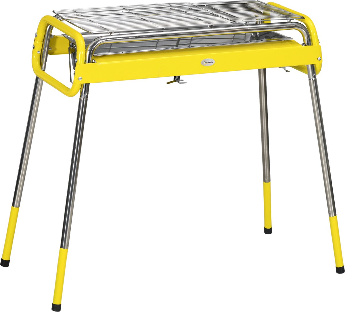 De Outsunny Houtskool BBQ RVS Geel in één oogopslag