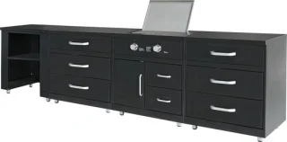 Oviala Memphis buitengrill 4-element zwart gasfornuis