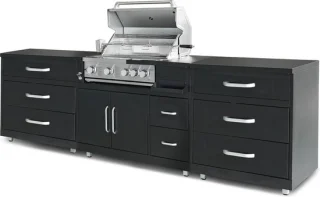 Oviala Memphis buitenkeuken met zwarte barbecue