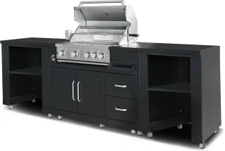 Oviala Memphis buitenkeuken met zwarte barbecue