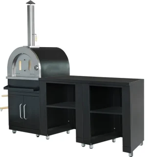 Oviala Memphis buitenkeuken met zwarte pizzaoven