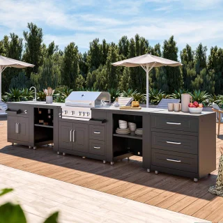 Oviala Memphis meubel werkblad en plank voor buitenkeuken