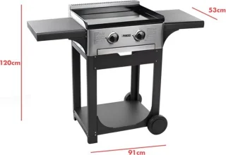 Princess 105055 FR Gasbakplaat met Trolley RVS/Zwart