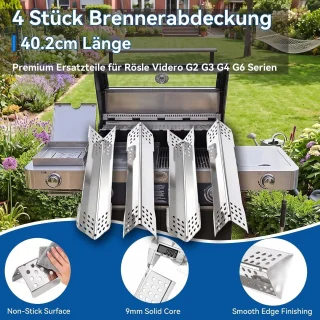 RVS branderafdekking - 4 stuks - merkloos