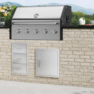 RVS Buitenkeuken Inbouwdeur Enkele 45,7x50,8 cm