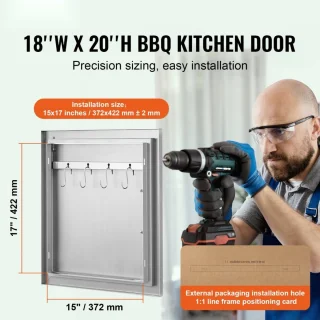 RVS Buitenkeuken Inbouwdeur Enkele 45,7x50,8 cm