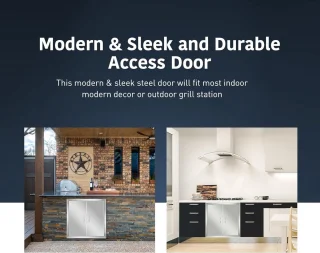 RVS Dubbele Keukendeur 61 x 61 cm