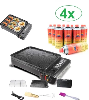 SMH LINE Draagbare Party Grill Gas Barbecue inclusief 4 Gasflessen