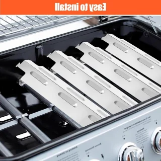 Stainless Steel Brandersdeksel 35.5CM voor Gasgrill, Vervangende Flame Distributor, BBQ Accessoires Set van 6