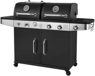 Stalen barbecue grill met smokerfunctie