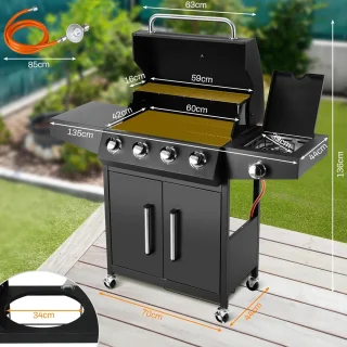 Stemily Gas BBQ 4 Branders 1 Zijbrander