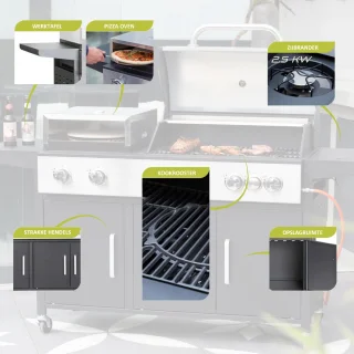 SUMM Salvatore Zwart Stalen Barbecue Pizza Oven Grill