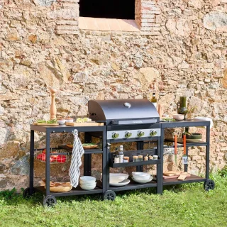 sweeek Danglars Barbecue 4 Branders Zwart Staal