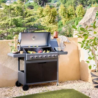 sweeek Edmond gasbarbecue zwart 6+1 branders