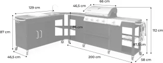 sweeek Gasbarbecue Rochefort L2465xB187xH112 cm